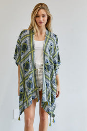 Women's Printed Short Sleeve Kimono