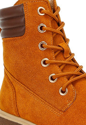 Women's Quilted Collar Suede High Ankle Boots