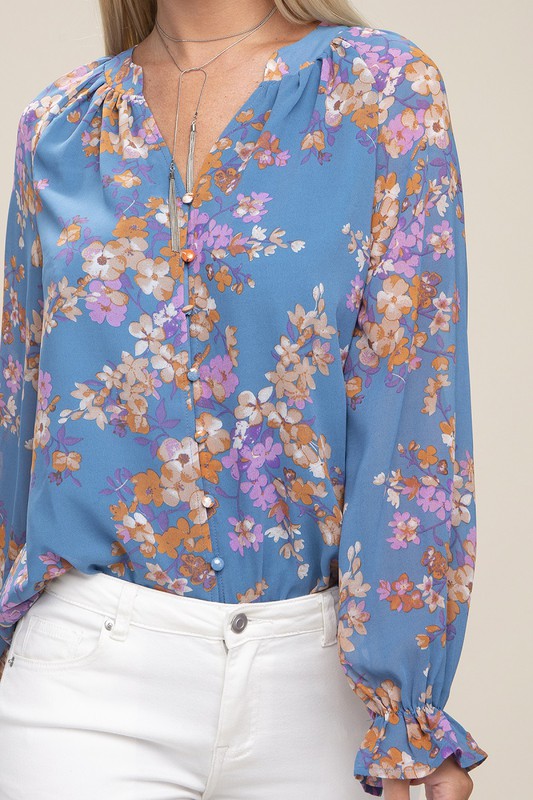 Women's Floral Chiffon Blouse