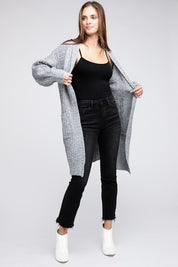 Women's Loose Fit Twist Knitted Open Front Cardigan