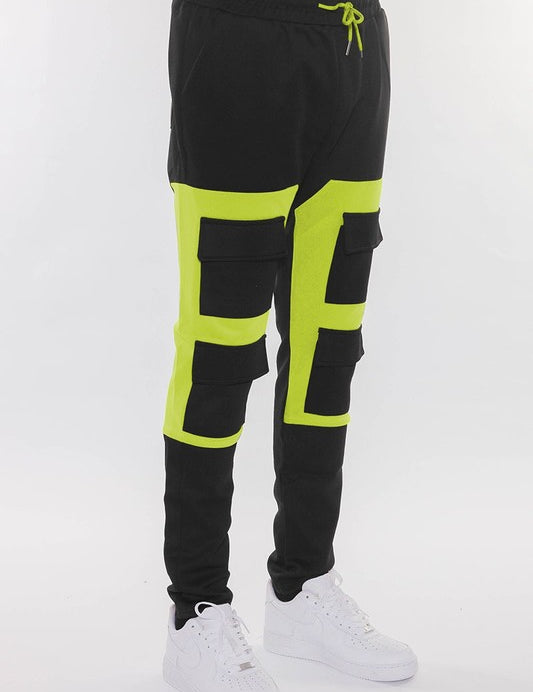 COLOR BLOCK CARGO TRACK PANT