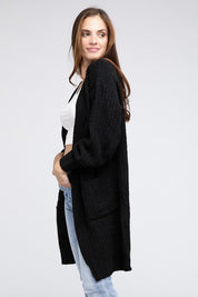 Women's Loose Fit Twist Knitted Open Front Cardigan