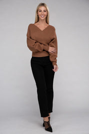 Women's Viscose Cross Wrap Pullover Sweater