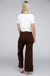 Women's High Waist Solid Knit Pants