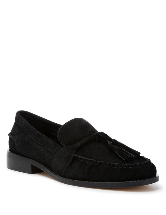 Men's Casual Suede Loafers with Tassel Detail