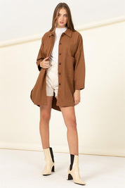 Women's Oversized Cotton Shirt Jacket