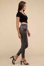 Women's High-Rise Fitted Denim Leggings