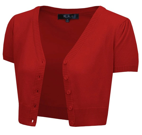 Women's Vintage-Inspired Cropped Bolero Cardigan Sweater