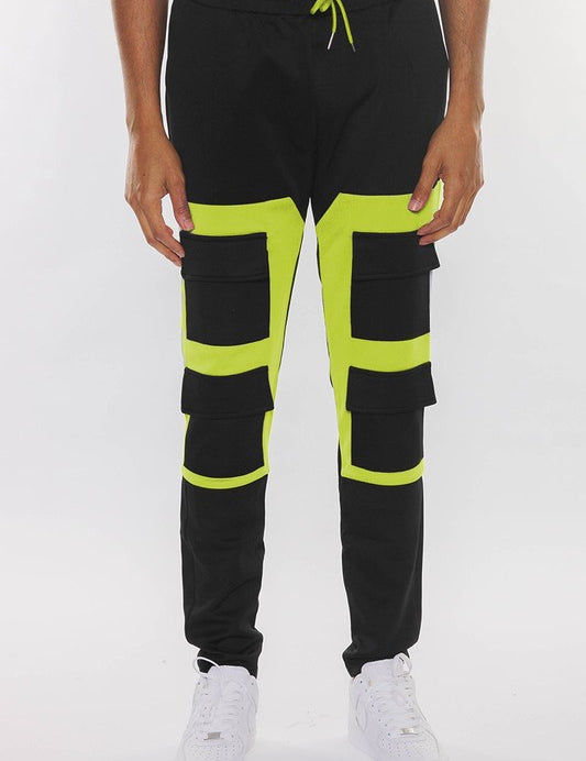 COLOR BLOCK CARGO TRACK PANT