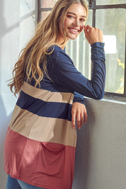 Women's Casual Colorblock Jersey Cardigan