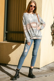 Women's Loose Fit Tie Dye Print Bamboo Sweatshirt