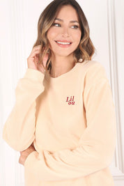 Women's Cream Embroidered Sweatshirt