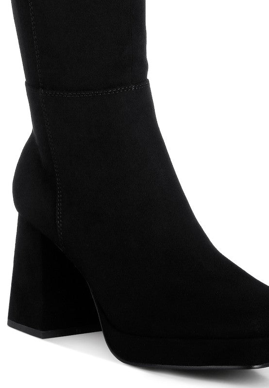 Women's Calf-Length Micro Suede Casual Boots