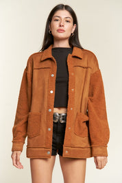 Women's Oversized Faux Fur Suede Jacket