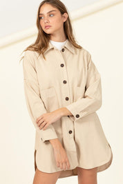 Women's Oversized Cotton Shirt Jacket