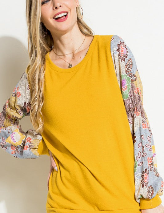 Plus Size Relaxed Floral Mix Tunic Top