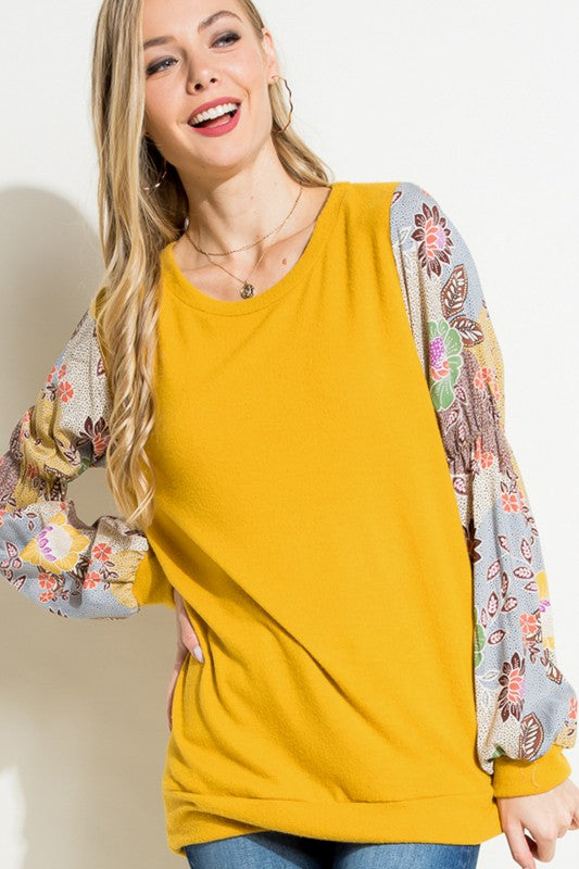 Plus Size Relaxed Floral Mix Tunic Top