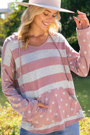 Women's Polka Dot Stripe Mix Sweatshirts