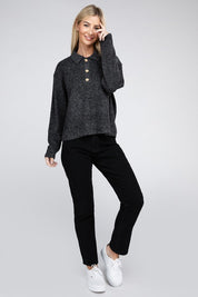 Women's Relaxed Collared Button Front Sweater