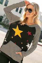 Women's Relaxed Fit Star Print Hoodie Sweatshirt