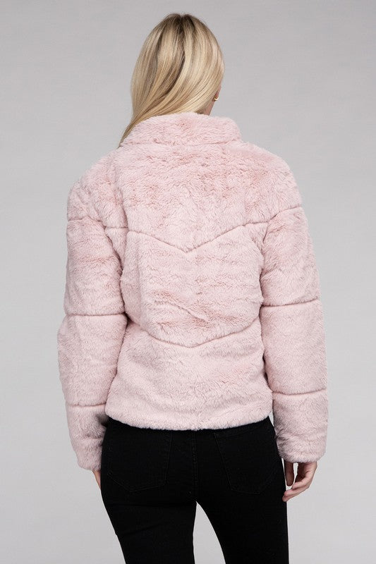 Women's Cozy Fluffy Zip-Up Jacket