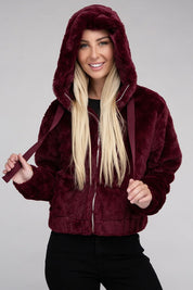 Women's Cozy Fluffy Zip-Up Teddy Hoodie