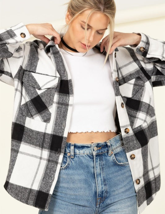 Effortless Ease Plaid Print Shacket