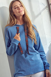 Women's Casual High-Low Brushed Terry Sweatshirt