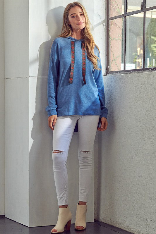 Women's Casual High-Low Brushed Terry Sweatshirt