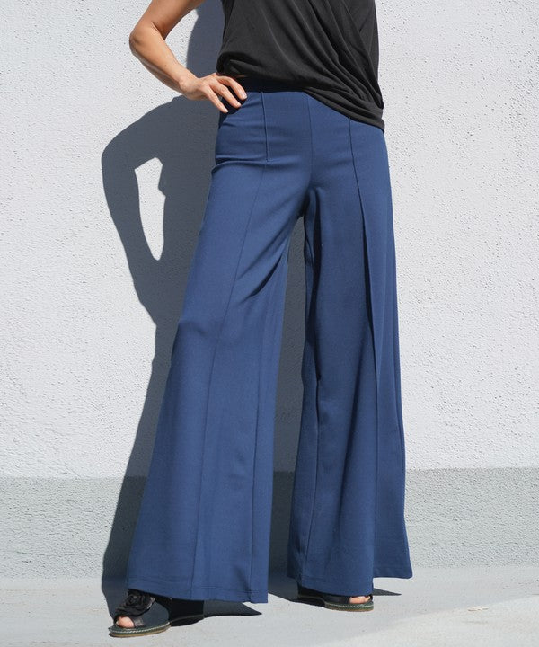 PONTE WIDE LEG FULL LENGTH PANTS