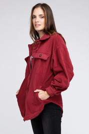 Women's Oversized Fleece Buttoned Jacket