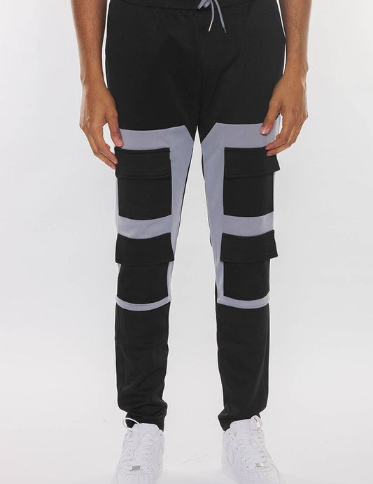 COLOR BLOCK CARGO TRACK PANT