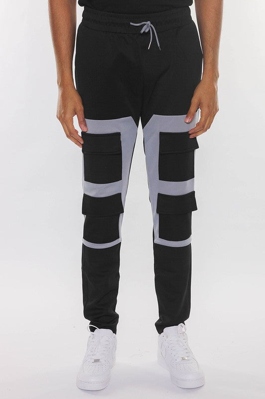 COLOR BLOCK CARGO TRACK PANT