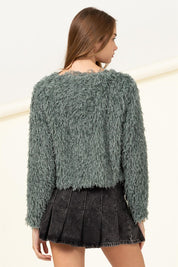 Women's Cropped Faux Fur Jacket