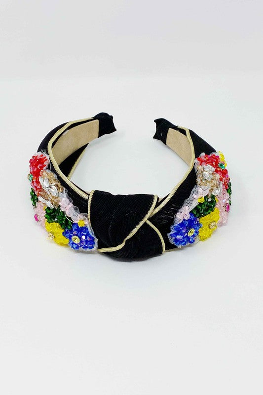 Women's Beaded Flower Luxe Headband