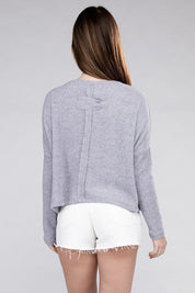 Women's Cozy Ribbed Dolman Long Sleeve Sweater