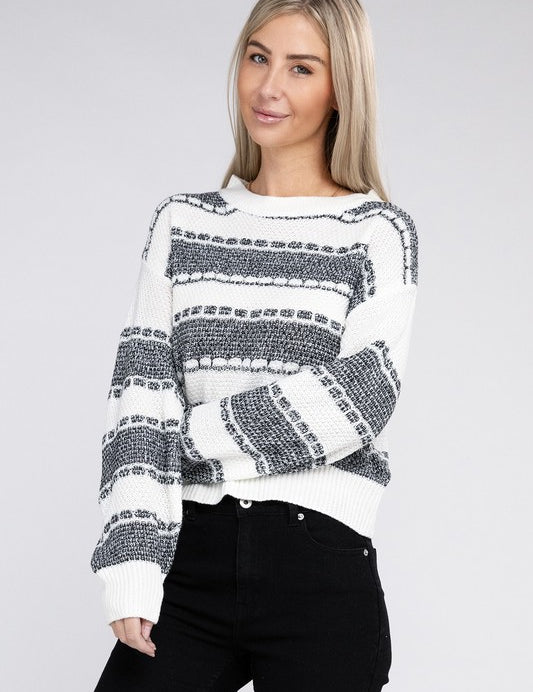 Women's Two Tone Drop Shoulder Sweater