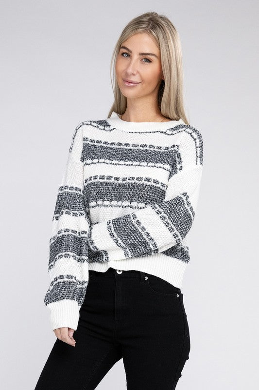 Women's Two Tone Drop Shoulder Sweater