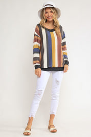 Women's Loose Fit Wide V Neck Plus Sweatshirt