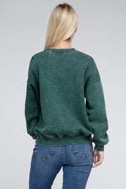 Women's Oversized Acid Wash Fleece Pullover