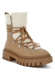 Women's Cozy Fleece & Faux Leather Winter Boots