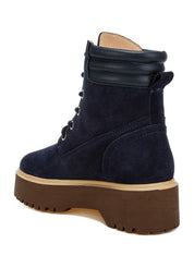 Women's Quilted Collar Suede High Ankle Boots