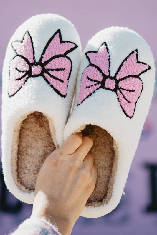 Women's Cozy Bowknot Fuzzy Winter Slippers