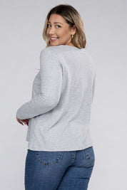 Women's Relaxed Fit Plus Cotton Long Sleeve T-Shirt