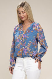 Women's Floral Chiffon Blouse