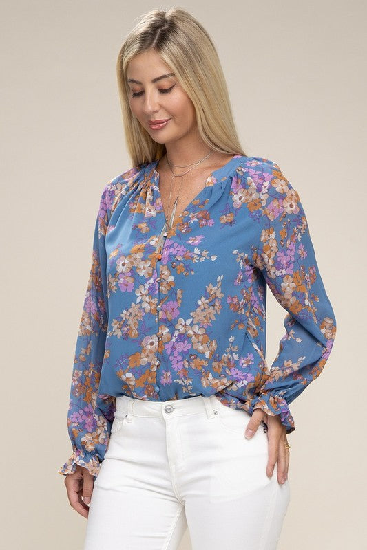 Women's Floral Chiffon Blouse