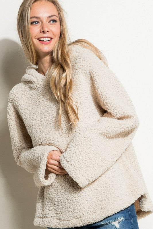 Women's Oversized Faux Fur Hoodie Sweatshirt