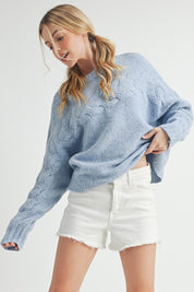 Women's Relaxed Knit Sweater with Scoop Neckline