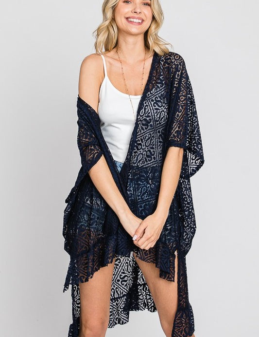 Women's Lace Ruffle Kimono