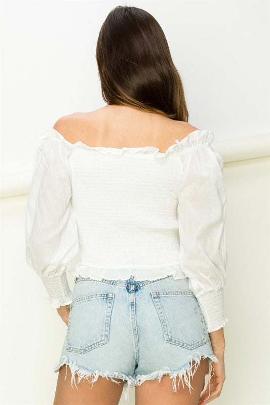 Women's Off-the-Shoulder Smocked Top